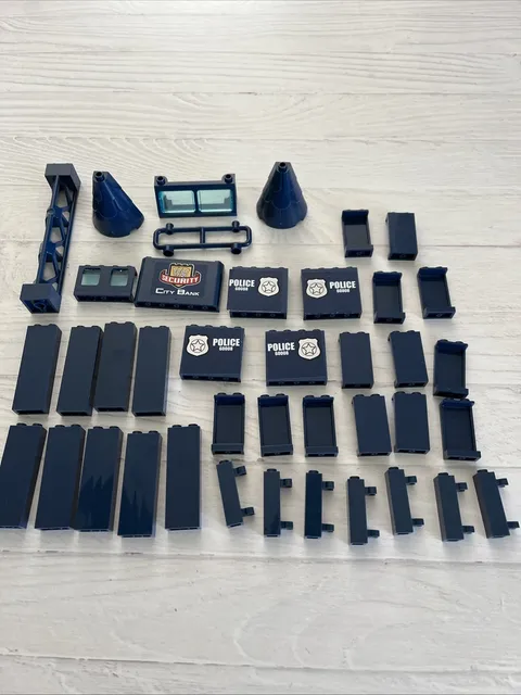 LEGO DARK BLUE LOT 40 PCS PILLAR PANEL TOWER BRICK WALL VARIETY BUILDING PIECES