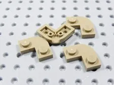 LEGO Lot of 4 Dark Tan 2x2 Rounded Corner Cutout Plates BR