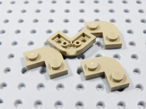 LEGO Lot of 4 Dark Tan 2x2 Rounded Corner Cutout Plates BR
