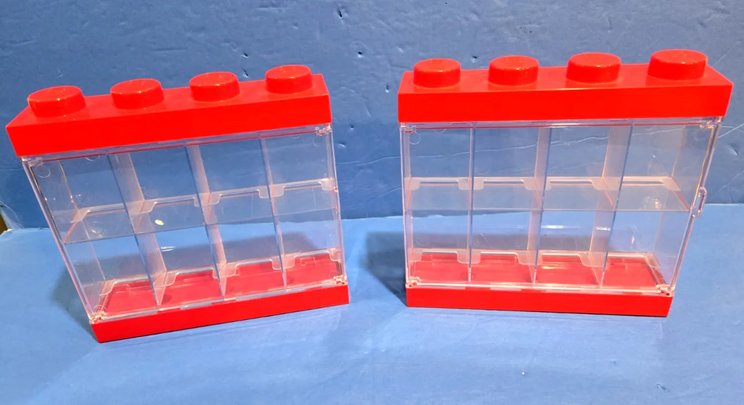 (2) LEGO x Room Copenhagen 8 Minifigure Storage Display Case (Red)