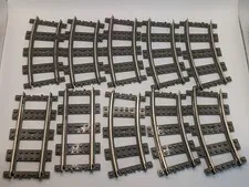 LEGO Vintage - 9V Train Tracks- 10 Pieces, 8 Straight 2 Curved. 