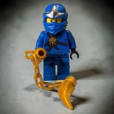 LEGO Ninjago Minifigure Jay Blue Ninja Figure (BROWN SPINNER PRINT) READ