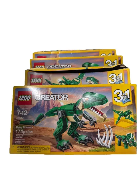 LEGO Creator 3in1 Mighty Dinosaurs 31058 Building Toy New Damaged/Cut Box 4 Sets