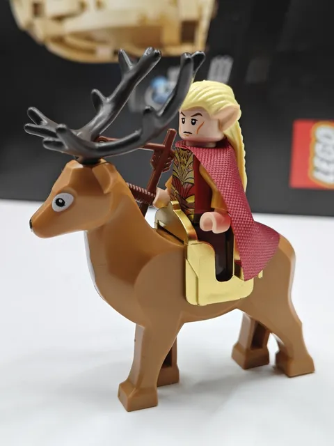 NEW Lord of the Rings Elf-Warden Haldir + Battle Deer Custom Lego Minifigure