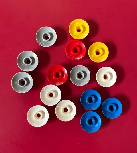 LEGO MULTICOLOR DISH 2x2 Inverted Radar BLUE RED WHITE YELLOW (15 pieces) #4740