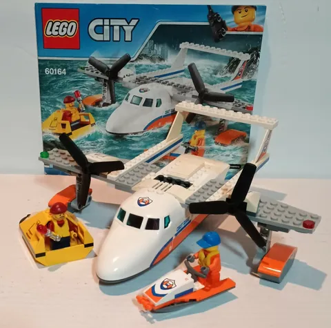 LEGO 60164 CITY: Sea Rescue Plane - Used Complete w/ Manual Retired - No Box