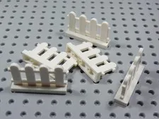 LEGO Lot of 5 White 1x4x2 Picket Fence Accessory Minifig BQ