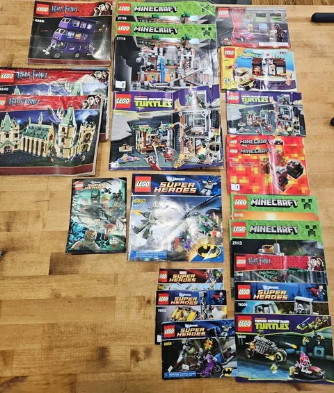 Lego  Instruction Manual Only Lot Dc, marvel, harry potter minecraft, TMNT