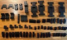 Lego lot of 61 assorted BLACK slopes, chassis bases, brackets, wedges, etc.