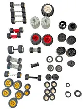 LEGO Wheels Tires Axles Lot Vintage Cars Trucks Technic Parts Bulk Mixed Rims
