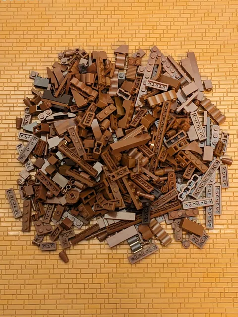 LEGO 300pcs Small Brown Shades Bulk Lot Random Bricks Plates Detail Finishing