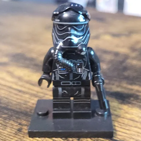 LEGO Black Minifigure Printed Helmet Blue Circuit Pattern Blaster Display Stand