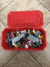 Lot Of 1.7 Lbs Misc Legos Including Parts Of Mini Figs And Pokemon With Red Case