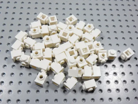 LEGO Lot of 50 White 1x1 Modified Bricks w/ Headlight Stud BB