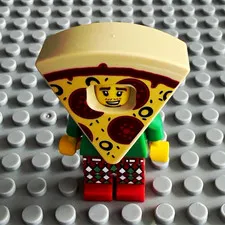 LEGO Minifigures Pizza Delivery Man Minifigure w/ Pizza Slice Costume Plastic