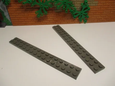 i16/8) 2x Lego 4282 Plates Building Block 2x 16 Basic Old Dark Grey Star...