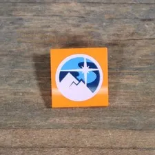 LEGO City Orange Slope 2x2x2/3 White Arctic Explorers Logo Pattern 15068pb140