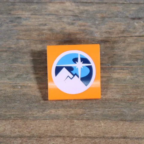 LEGO City Orange Slope 2x2x2/3 White Arctic Explorers Logo Pattern 15068pb140