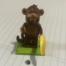 LEGO Minifigures Monkey Minifigure w/ Banana, Brown Plastic Animal Figure