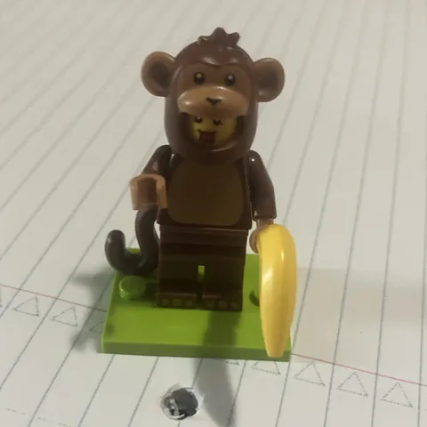 LEGO Minifigures Monkey Minifigure w/ Banana, Brown Plastic Animal Figure