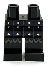 Lego New Minifigure Pants Black Legs w/ Surcoat Ends Dark Purple Strips Part