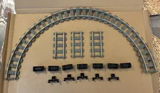 Lego 9v Train Tracks 8 Curved (2867) 3 Straight (2865)  & Wheels & Buffers