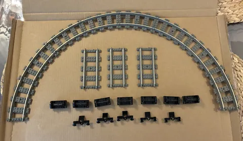Lego 9v Train Tracks 8 Curved (2867) 3 Straight (2865)  & Wheels & Buffers