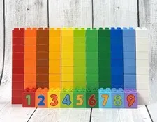LEGO DUPLO Huge Lot 119 Bricks Building Blocks 2x2 Multi Colors & Numbers 1-9