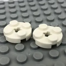LEGO 4032 White Plate, Round 2 x 2 with Axle Hole (x2)