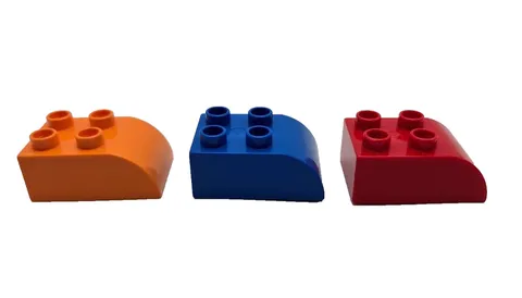Lego Duplo 2x3 Slope Curved Brick Replacement Part 2302 Red Blue Orange Lot of 3