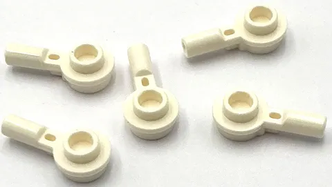 Lego 5 New White Bar 1L with 1 x 1 Round Plates with Hollow Stud Parts