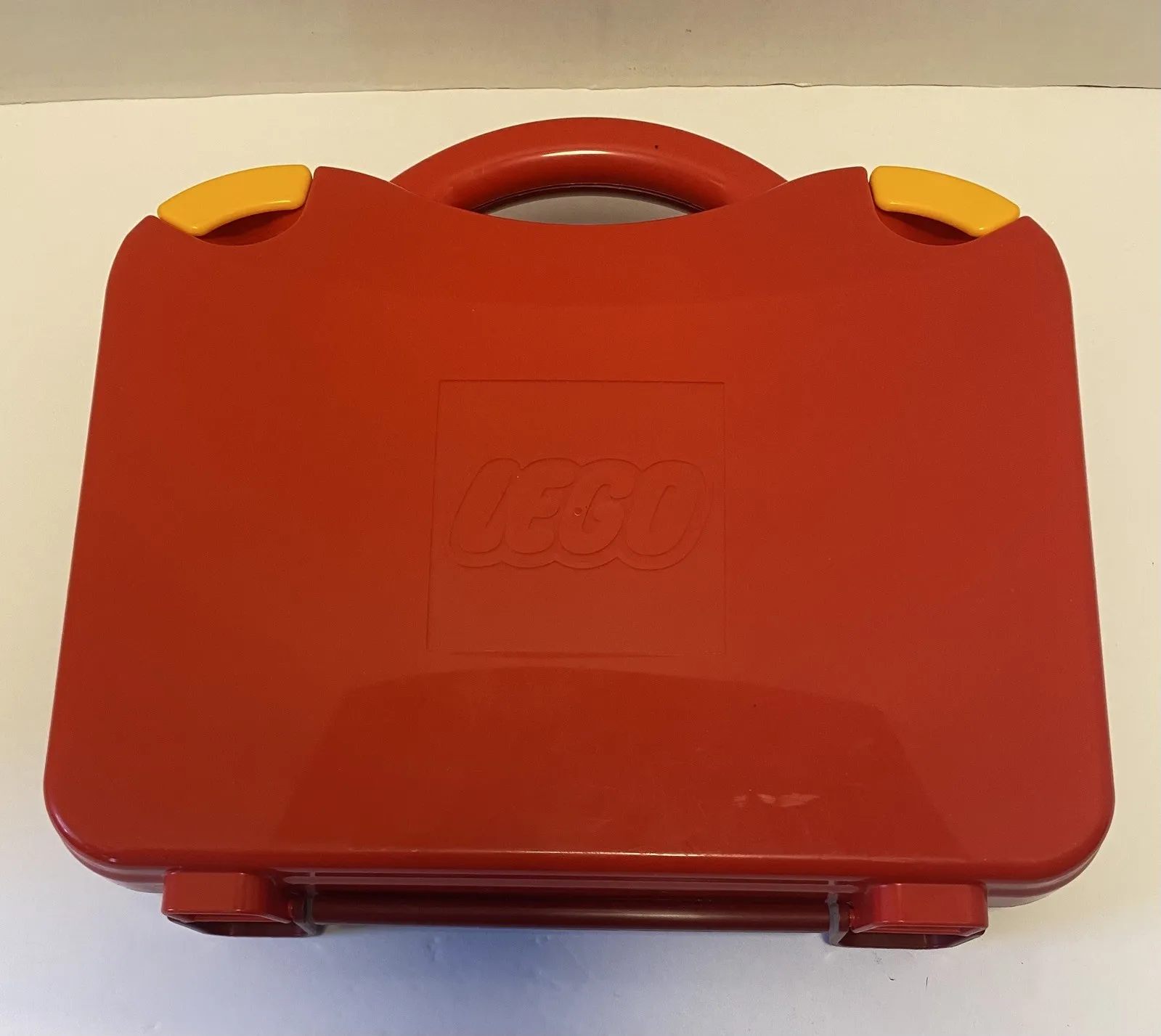 Lego Red Carrying Case Hard Plastic Latching Storage Box with Dividers 11x10x3