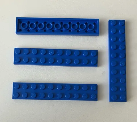LEGO 4x NEW Pieces 2x10 Plate BLUE #3832