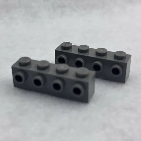 LEGO 30414 Dark Bluish Gray Brick, Modified 1 x 4 with Studs on Side (x2)