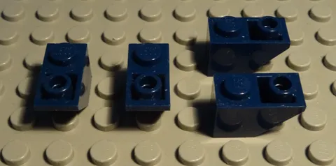 Lego Brick Slant Negative 1x2 Dark Blue 4 Pieces