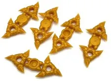 Lego 5 New Pearl Gold Minifigure Weapons Shuriken Throwing Stars Textured Parts