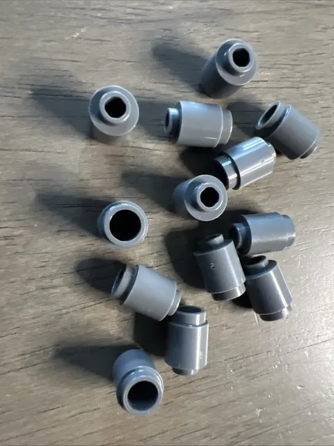 LEGO 3062 Dark Bluish Gray Brick, Round 1 x 1 Barrel 13 Pieces
