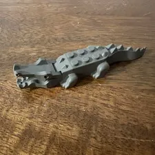 Lego Gray Crocodile Figure Adventurers Desert Temple Statue Very Rare (+2 heads)
