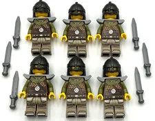 Lego 6 New Castle Viking Knights Minifigures Weapons Swords Men Army