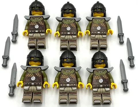 Lego 6 New Castle Viking Knights Minifigures Weapons Swords Men Army