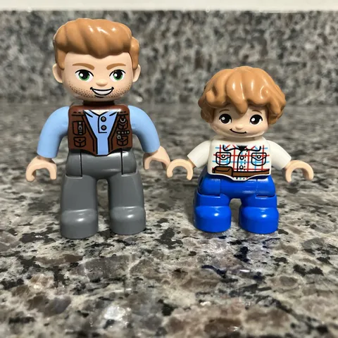 Lego Duplo Jurassic World Owen Grady + Gray Mitchell Figures Great Condition!