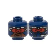 LEGO - Minifig, Head Balaclava Red Goggles w/ Silver Frames - Grin / Air Tube