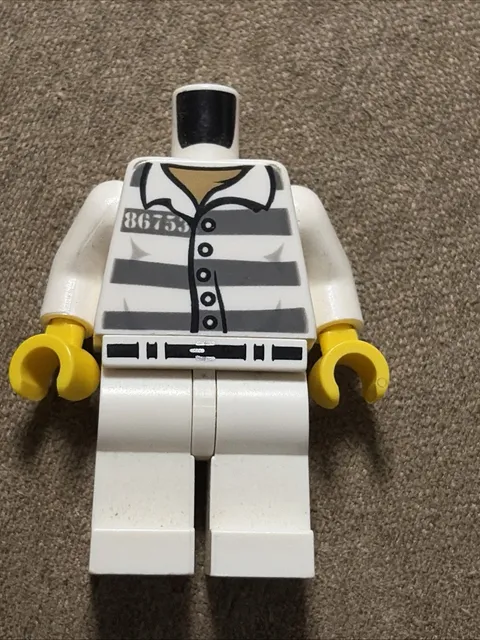 Lego City Prisoner Inmate Minifig Torso with Jail Stripes