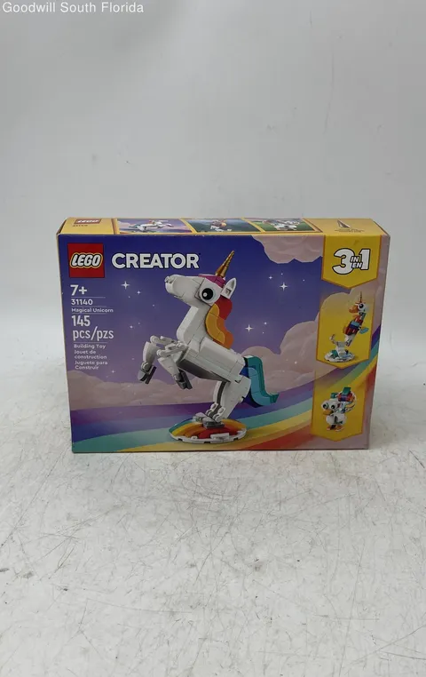 Lego Creator 3-In-1 31140 Magical Unicorn 145 Pcs Building Toy Set Sealed