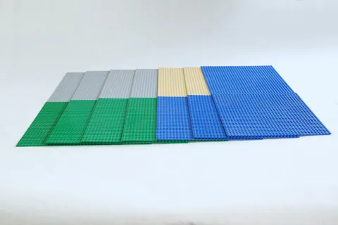 LEGO Baseplate Lot 14 Large Plates Blue Green Gray Tan Assorted Genuine LEGO