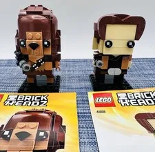 LEGO Star Wars Han Solo #41608 & Chewbacca #41609 BrickHeadz Complete Set