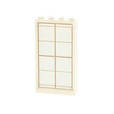 1x LEGO Door Frame 1x4x6 White Printed Glass Grid Pattern 57895pb041 60596