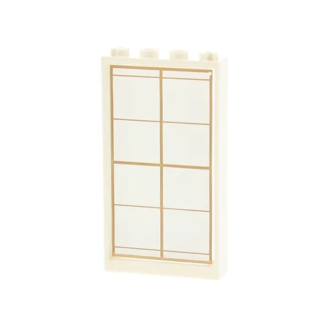 1x LEGO Door Frame 1x4x6 White Printed Glass Grid Pattern 57895pb041 60596
