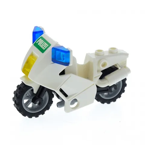 1x lego Motorcycle City White Wheels Light Grey Sticker Police Grün 52035c01pb03
