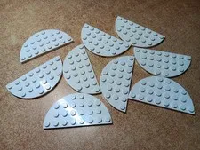 LEGO BULK LOT 9 WHITE HALF ROUND PLATE 4X8 #22888
